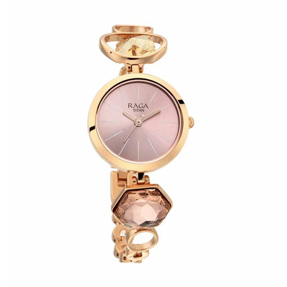 Titan Raga Women's Grace Watch: Mother of Pearl Dial & Ornate Bracelet-NS2606WM09