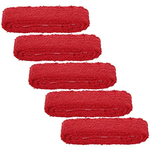 Yonex AC 402 EX Cotton Towel Badminton Racket Grip - Red (Pack of 5)