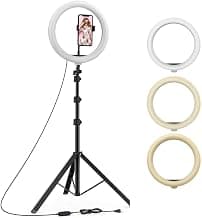 Tygot 10 Inches Big LED Ring Light for Camera, Phone, tiktok, YouTube, Video Shooting and Makeup, 10" inch Ring Light with 7 Feet Long Foldable and Lightweight Tripod Stand