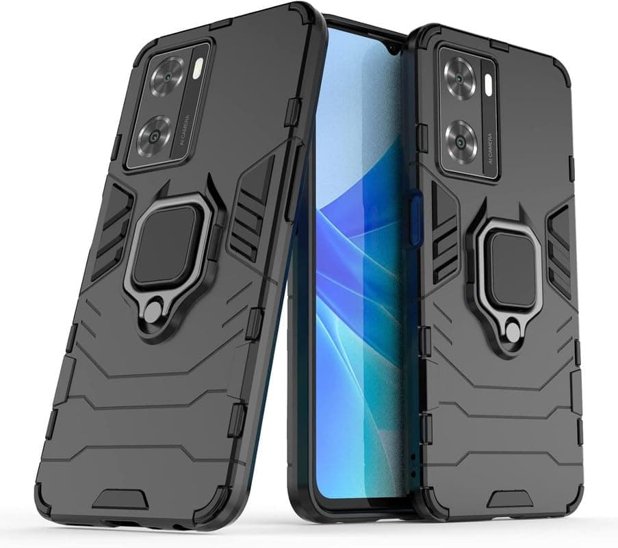 ONELIKE 360° Impact Guard Shockproof Slim Drop Full Body Protection Robot Ring Phone Back Cover Compatible for OnePlus Nord N20 SE 4G - Black
