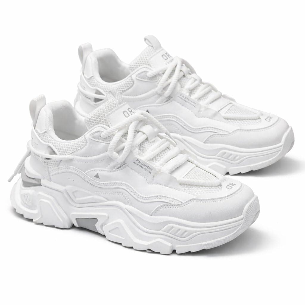 Cruiser Men’s Chunky Sneakers| Streetwear Fashion Shoes| Trendy & Stylish Lace Up Casual Sneakers | Durable Lightweight Comfortable Sports Running Walking Shoes, Cushioned Thick Insole Sneakers(2659)