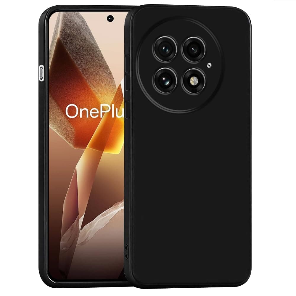 Amazon Brand-Solimo Mobile Cover for OnePlus 13 5G | Full Camera Protection | Premium Liquid Silicon Case | Flexible Bumper Case for OnePlus 13 5G (Black)