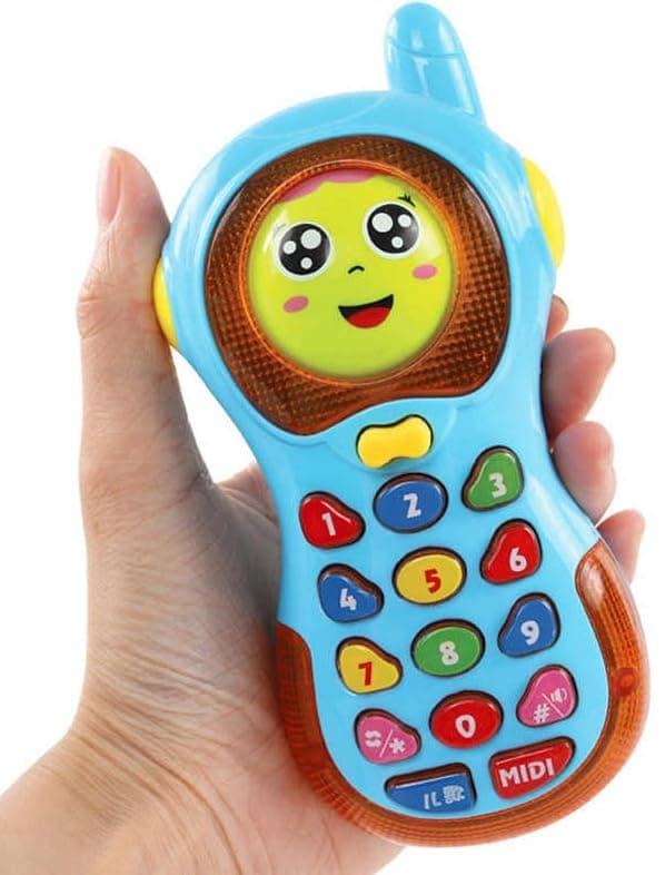 Goyal's 2 in 1 Face Changing Phone Toy, Sound Making Toys Expression Mobile Phone with Lights and Music for Kids with Volume Control (Multicolor).