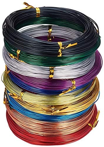 Beadsnfashion 10 Rolls Aluminium Craft Wire 1mm (18 Gauge) Assorted Colors, 100 Meters Total for Jewellery Making, Flower Decoration, Floral Arrangement & DIY Crafts