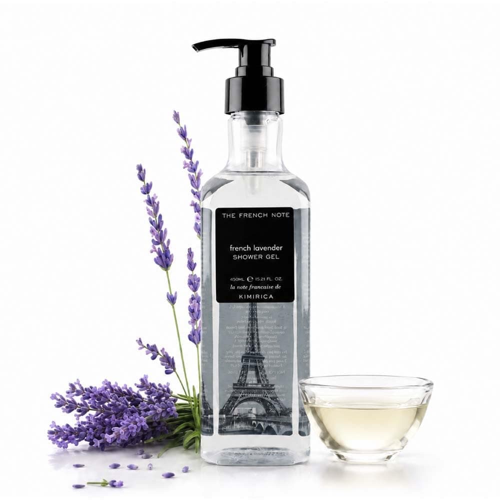 Kimirica The French Note French enrich Lavender Summer Body wash 100% Vegan, Soap Free & Paraben Free | Shower Gel For all skin type | For Men & Women | (French lavender, 450ml)