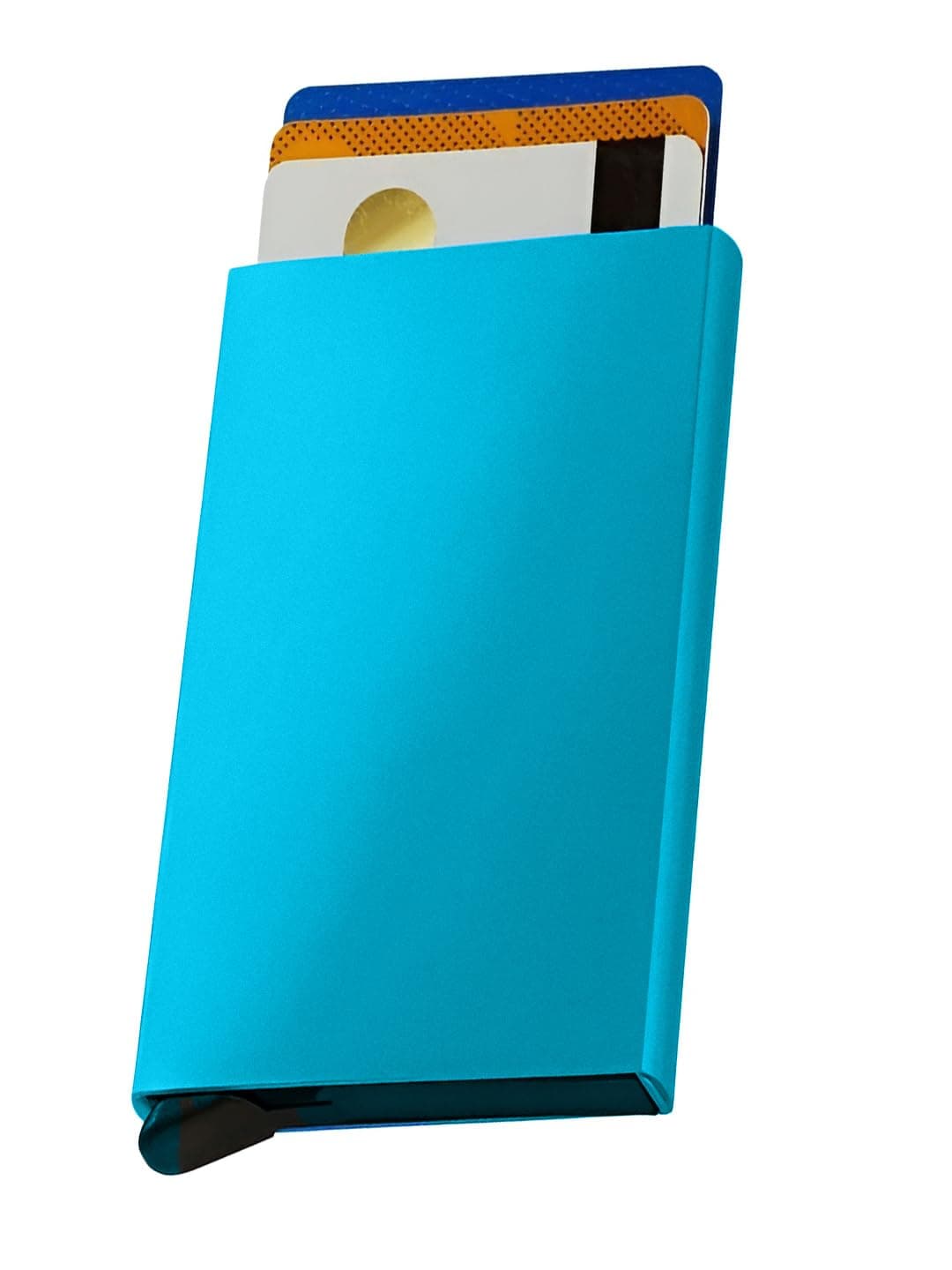 VOGARD Men's Aluminium Metal RFID Protected Smart Pop Up Wallet |Holds Upto 6 Cards (06 Blue)…