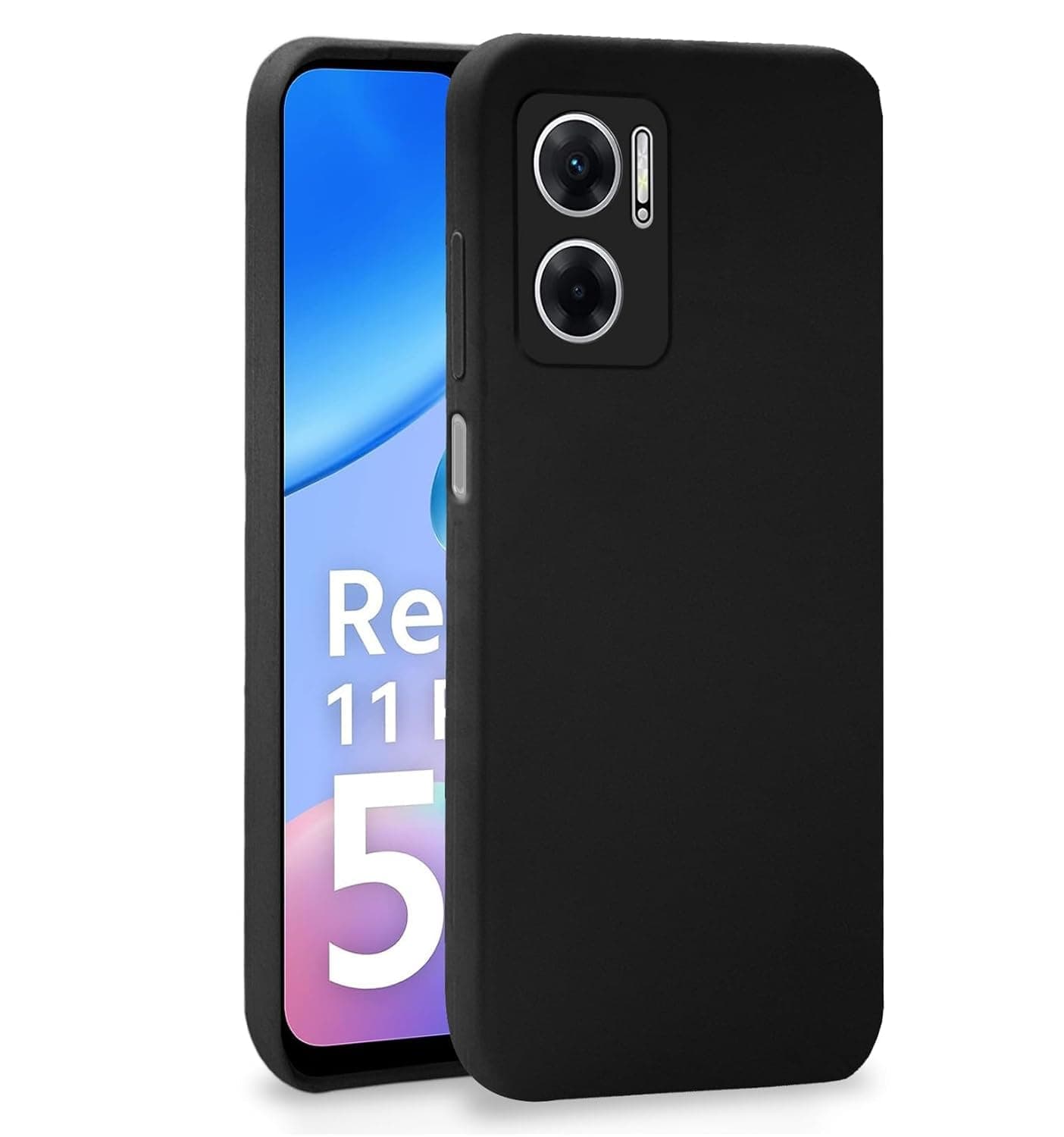 Pikkme Back Cover for Xiaomi Redmi 11 Prime 5G | Slim Soft Matte Silicone Cover with Camera Protection & Shockproof Bumper Case (Black)