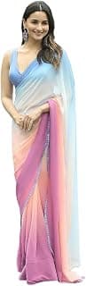 Glory Sarees Women’s Georgette Printed Saree With Blouse Piece (alia bhatt Rocky Aur Rani Ki Prem Kahani Saree)