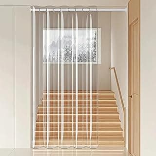 Homerz PVC Pack of 1 Transparent AC Curtain | Waterproof | All Seasons, AC, Rain, Dust & Wind Protection| 4.5 ft Wide cupboards, Drawer Liners (Pack of 1, 7 feet)