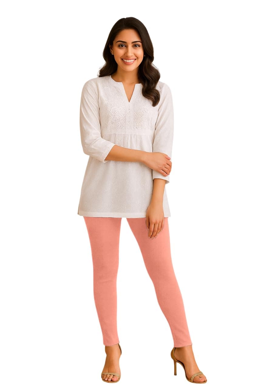 Amazon Brand - Anarva Women's Super Cotton Combed Slim Fit Elastane Stretch Comfort Ankle Length Leggings with Ultrasoft Waistband