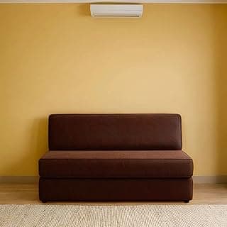 PUM PUM EPE Foam 2-Seater Sofa Cum Bed – 36 Inch Width, Convertible Design, Lightweight & Foldable (Brown)