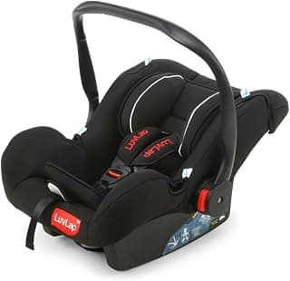 LuvLap 4-in-1 Infant/Baby Car Seat & Carry Cot with Canopy, Convertible Car seat, 5-Point Safety Harness, Rocking & Feeding Chair, Baby Carry Cot, 0 to 15 Months & Weight Upto 13 Kgs (Black)