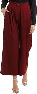 Zink London Women's Maroon Solid Regular Trouser