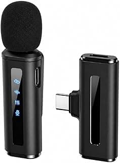 Digitek DWM-010 Mic Wireless with Type-C, Mic for YouTube Wireless Recording, 2.4GHz Wireless Microphone with Noise Reduction, 40m Range, 7H Battery, LED Light Indicator