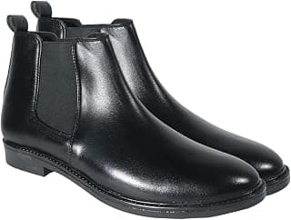 BIG LINER Men's Chelsea Boots | Ankle Boot | Men's High Ankle Slip On Outdoor Fashion Winter Stylish Formal and Semi Casual Chelsea Boot | Slip-On Synthetic Leather