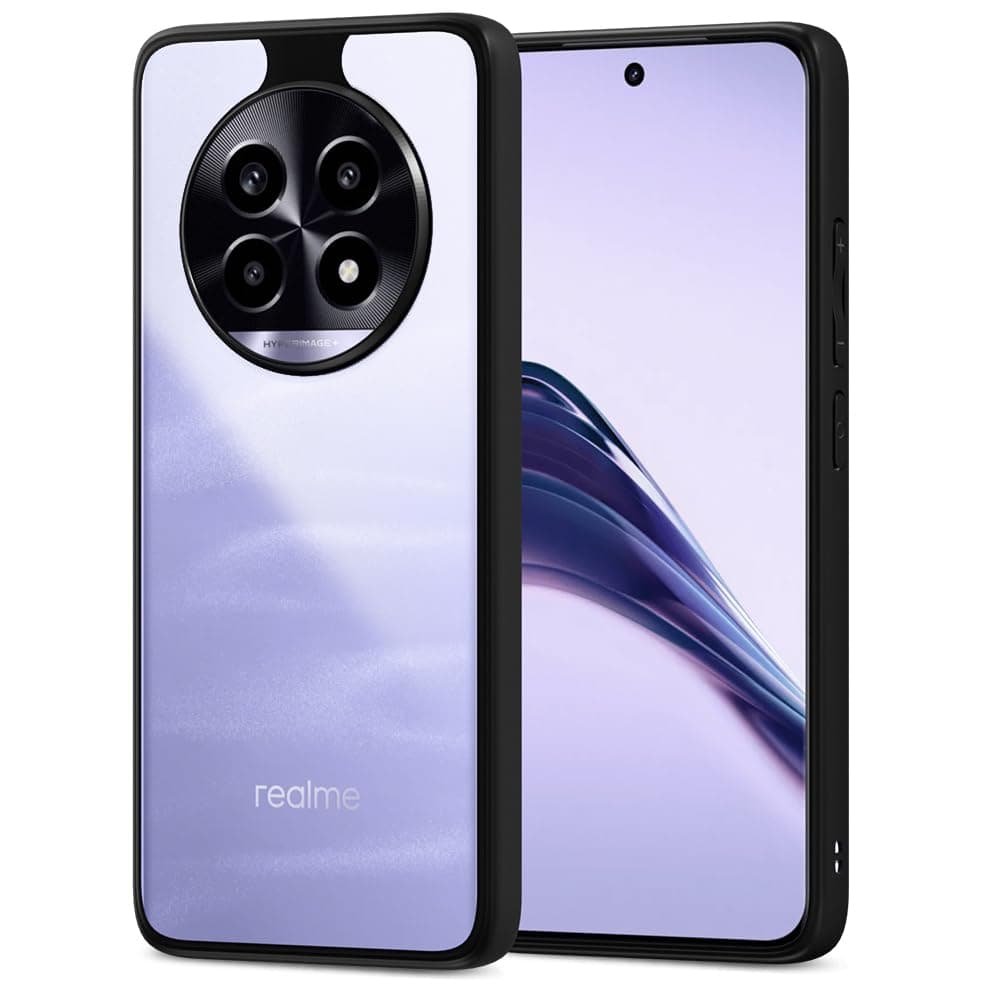 Amazon Basics Back Cover for Realme 13 Pro 5G | Shockproof Sleek Hybrid Armor Bumper Case (Black)