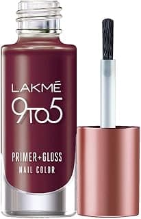 LAKMÉ 9 To 5 Primer + Gloss Glossy Finish Nail Colour, Mulberry Bush, 6 Ml