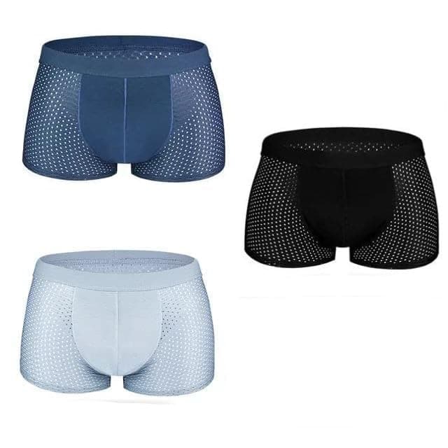 ASJAR Net Men Breathable Pouch Men Underwear Mesh Boxer | Pack of 3