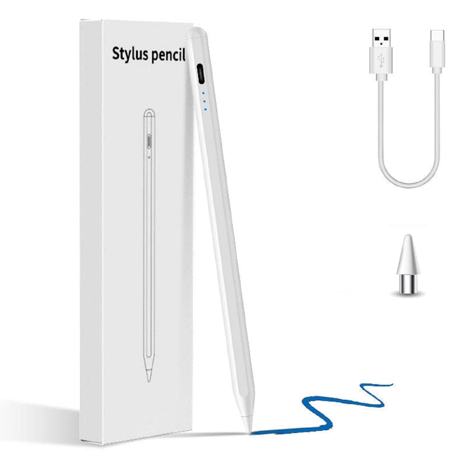 Universal Rechargeable Stylus Pen with Fine Tip for Touchscreens, Digital Pencil for Writing, Drawing, Sketching & Notes – Works with Android & iOS (Universal Stylus Pen)