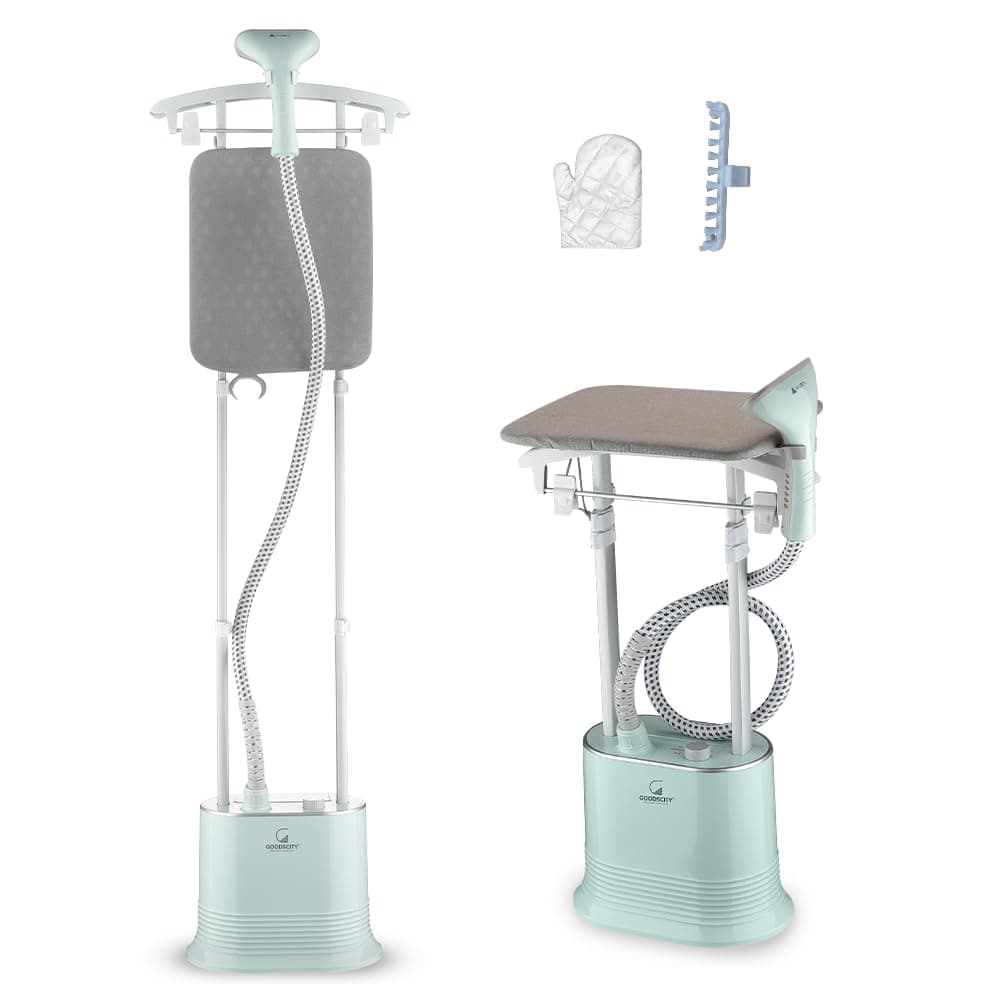 Goodscity Garment Steamer for Clothes, Standing Steam Iron Press -Double Pole With Adjustable Height, Iron Board, Steaming upto 35g/min, 2000 Watt, 1.7 ltr Water tank, model- GC-0181, 1 yr Warranty