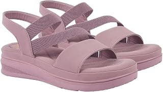 Shoetopia Women's Comfortable Sandals with Elastic Straps – Lightweight Wedge Heel, Open Toe, Slip-On Casual Footwear
