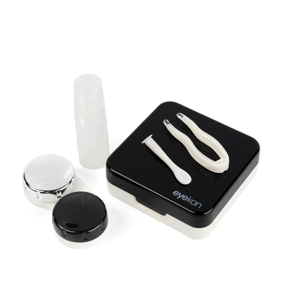 INOVERA (LABEL) Eyekan Travel Contact Lens Case Box with Mirror (Black, Plastic)