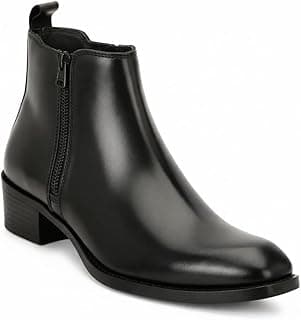 Leatherful-Built on Trust Men's Chelsea Boots with Zipper closure | Croc Textured Leather | Cuban Heel | Italian Design | TPR Sole | Cushioned Insole