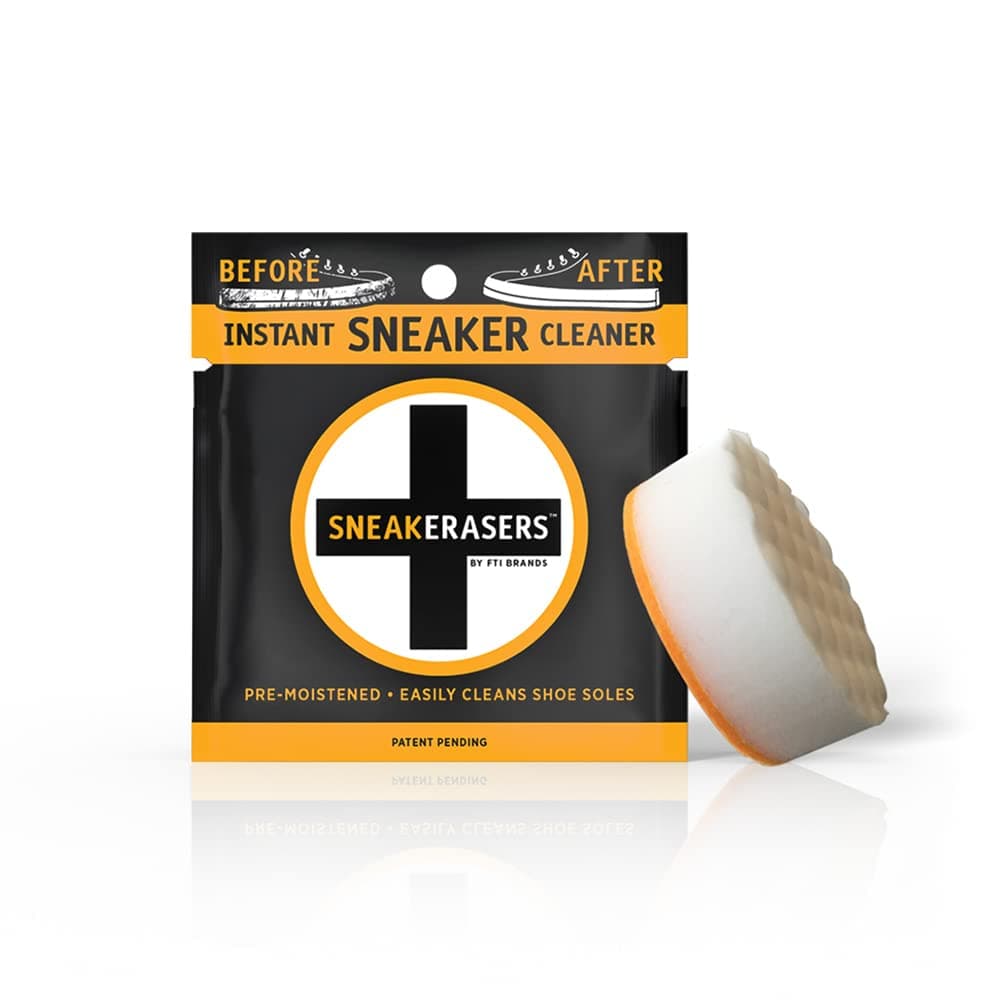 SneakERASERS Instant Sole and Sneaker Cleaner Pre-Moistened Sponge | Instant Shoe Cleaner | White Sole Cleaner | Instant Sneaker Cleaner, Sneaker Eraser & Sole Cleaner