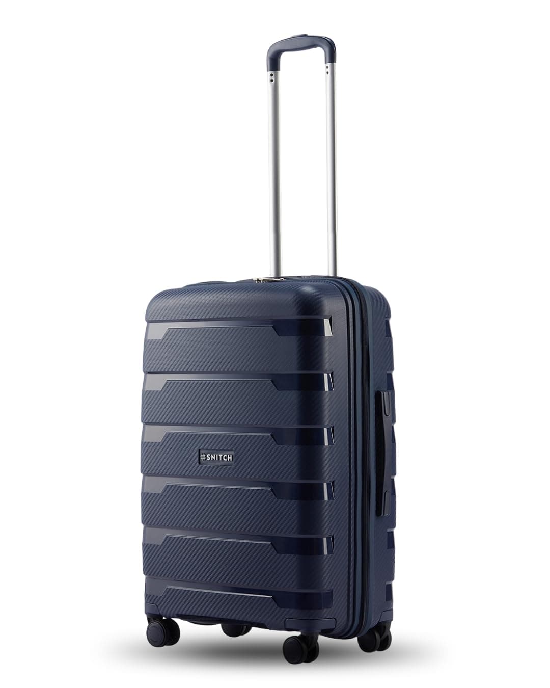 SNITCH Layer Cabin Size Blue Polypropylene Hard Travel Suitcase - Trolley Bag Small & Luggage with 8 Wheels, Premium Lock, Wet & Dry Pouch & Free Shoe Bag