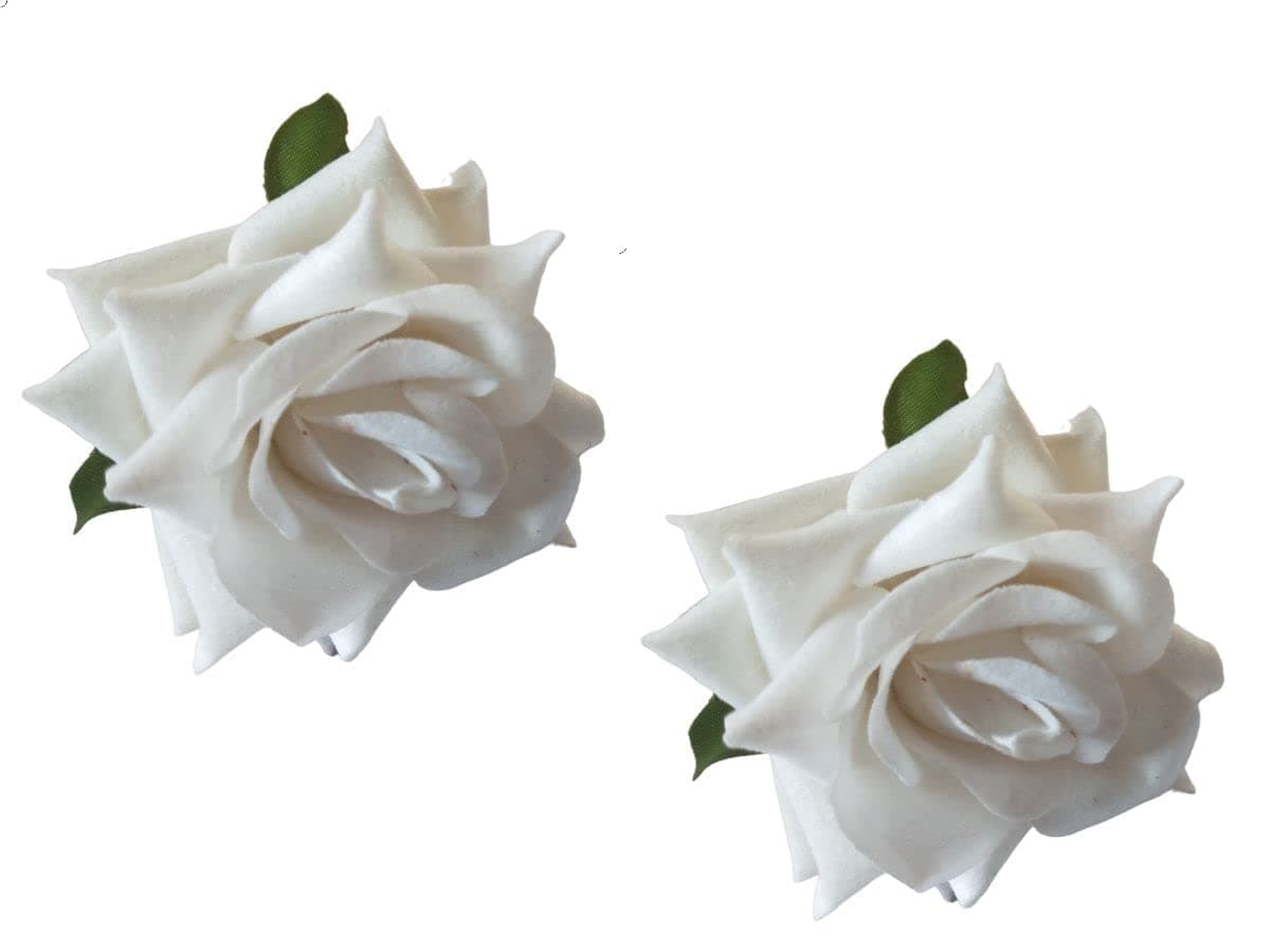 LYF5STAR Handmade Artificial Rose Flower Tiktok Hairpin | Bridal Hair Accessories | Artificial Rose Hair pin | Stylish and Elegant Hair Accessories for Women & Girls | Pack of 2
