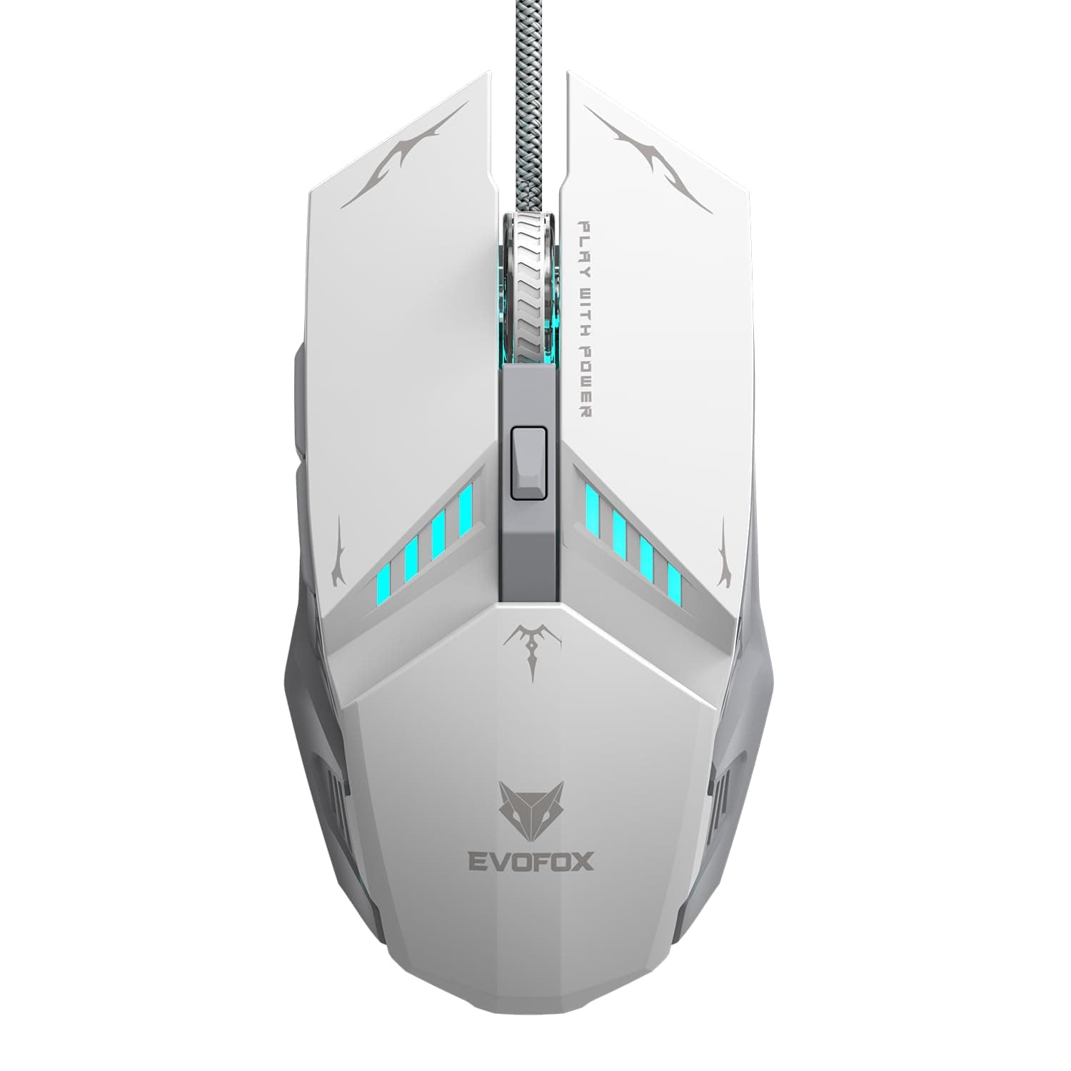 EvoFox Shadow Plus Gaming Mouse Wired | Gaming Mouse with Instant A603FP Sensor, 7200 DPI Optical Tracking, HUANO Switches, 6 Buttons, Ergonomic Design, Braided 1.5m Cable USB – Black