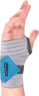 Vissco Wrist Brace with thumb support (Mild), Provides Compression & Support to the Wrist for Sports & Workout - Universal (Grey)