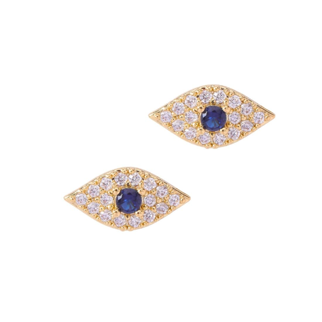 Aaishwarya 18K Gold Plated Waterproof, Anti-Tarnish Evil Eye Zircon Studs| Earrings for Women and Girls | Evileye Jewelry | Stylish Minimal Stud