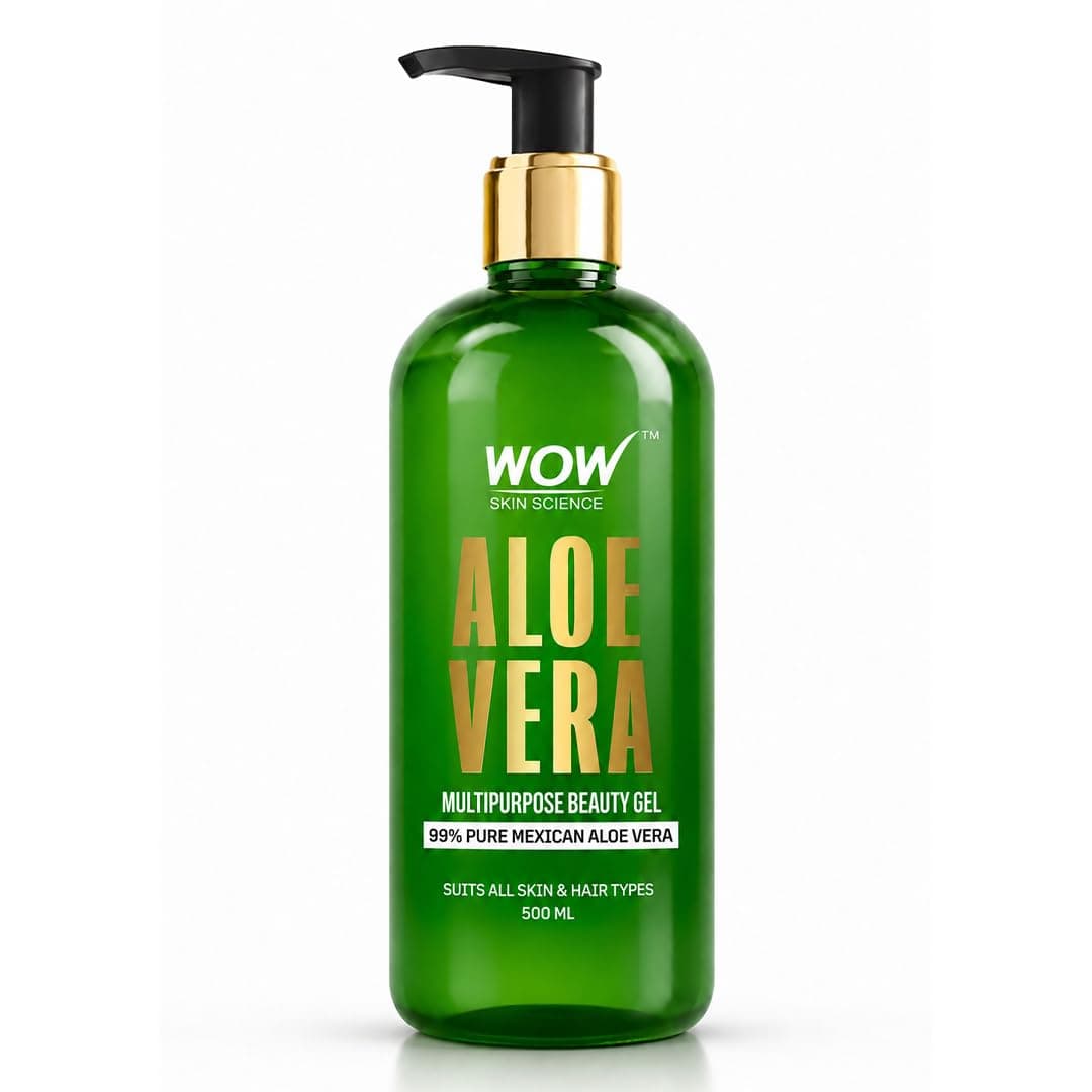 WOW Skin Science 99% Pure Aloe Vera Gel for Face, Skin & Hair - 500ml | Ultimate Gel For Glowing Skin | For Both Men and Women | No Parabens, Mineral Oils, Silicones, Color & Synthetic Fragrances