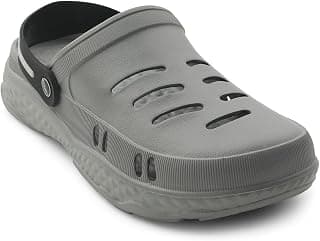 Liberty A-HA BEACHRIDEM Clogs for Men - Black & Grey EVA Slip-On Casual Clogs | Soft Moulded Footbed, Lightweight Everyday Footwear for Home, Casual, Errands, Daily, Outdoor & Relaxed Wear