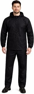 Generic Nephar Men’s Waterproof Rain Suit with Hooded Jacket & Pants | Full Sleeve Zip Closure | Lightweight Monsoon Rainwear for Outdoor & Travel | Pack OF 01
