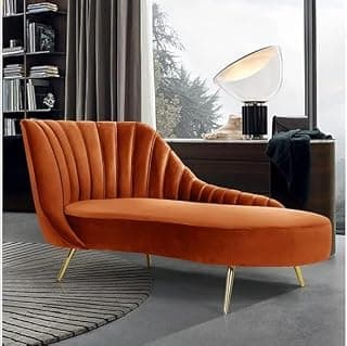 Luxury Velvet 2 Seater Chaise Lounge Sofa – Tufted Chesterfield Modern Couch with Button Tufted Back Elegant Lounge Couch for Living Room, Bedroom, Office