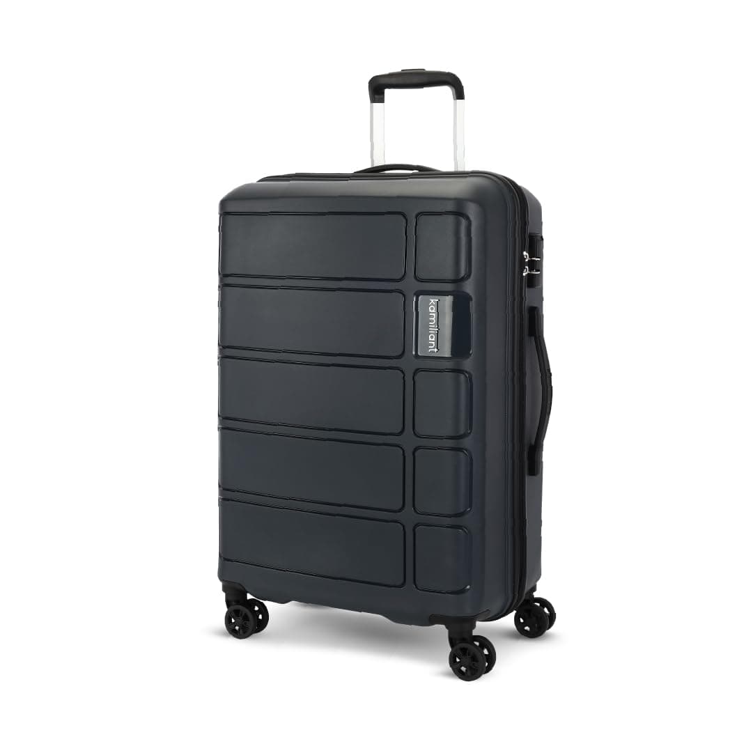 Kamiliant by American Tourister Medium Harrier Edge 8W 68 Cms Check-in (PP) Hard Sided 8 Wheels Spinner Luggage/Suitcase/Trolley Bag (Iron Grey) (Double Wheel)