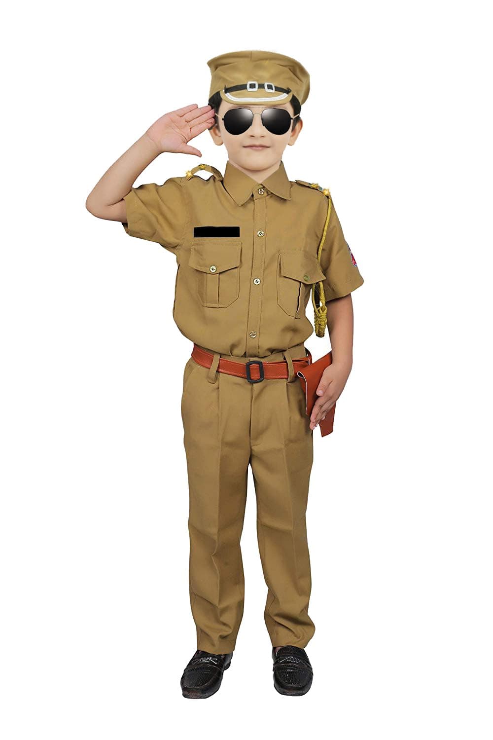 Chandrika Cotton Blend Kids Police Ips Costume Dress For Boys (6-7 Years), Khaki