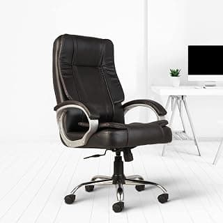 CELLBELL C102 Watson Ergonomic High Back Executive Office Chair for Home & Office | Leatherette Revolving Computer & Study Chair with Cushioned Armrests, Height Adjustment & 3-Year Warranty (Black)