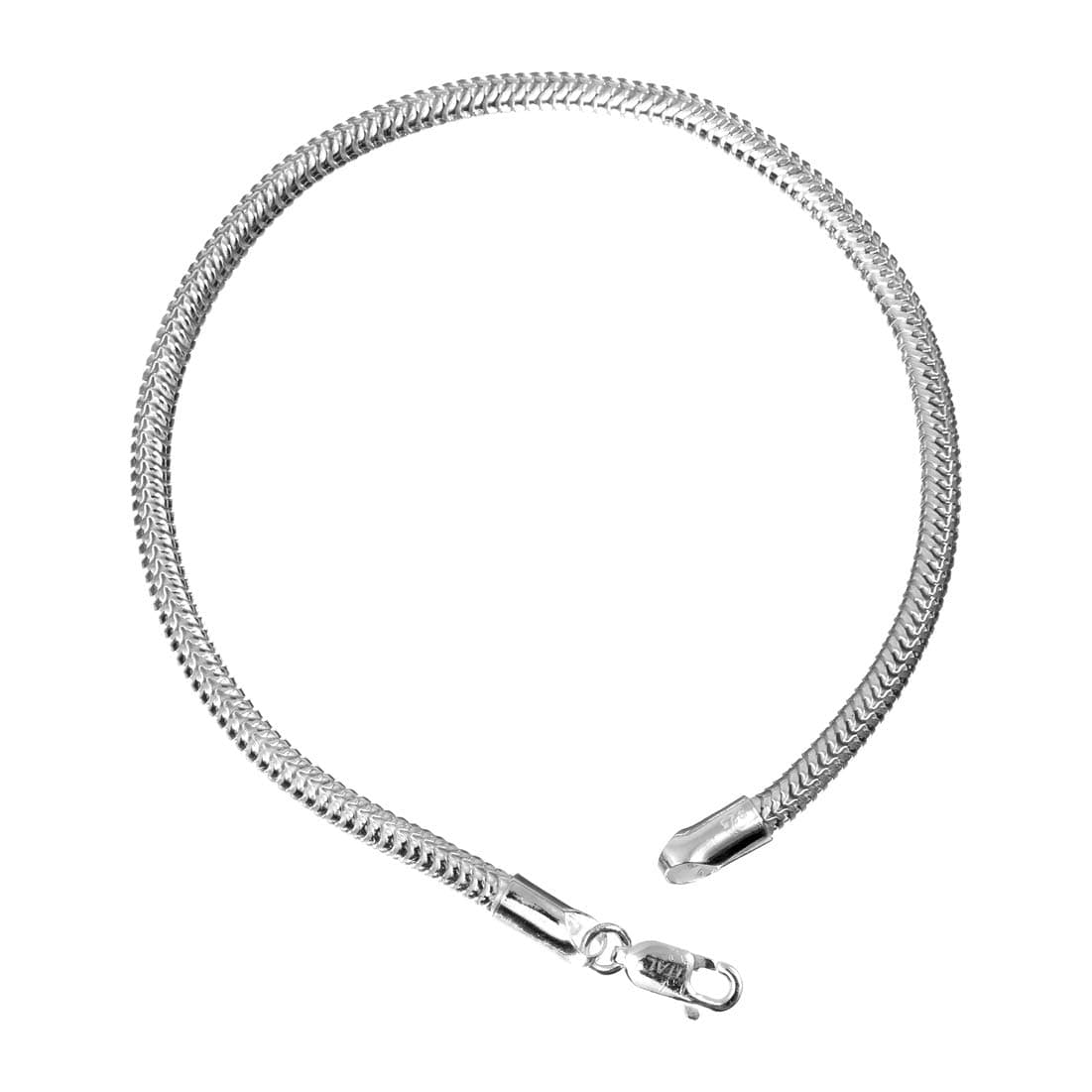 Clara Anti-Tarnish 925 Sterling Silver Snake Bracelet 8 inch for Men & Boys | Rakhi for Bhai Brother | Gifting for Birthday | Daily Wear