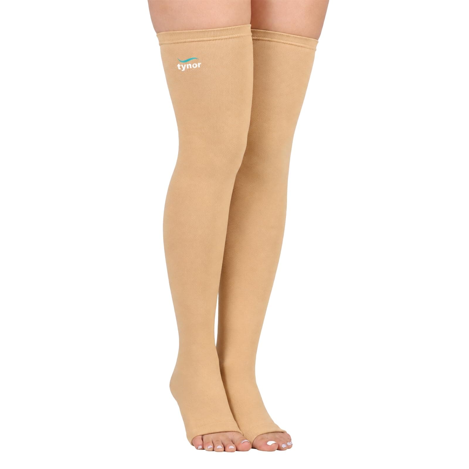 Tynor Compression Stocking Mid Thigh Classic, Beige, Small, 1 Pair