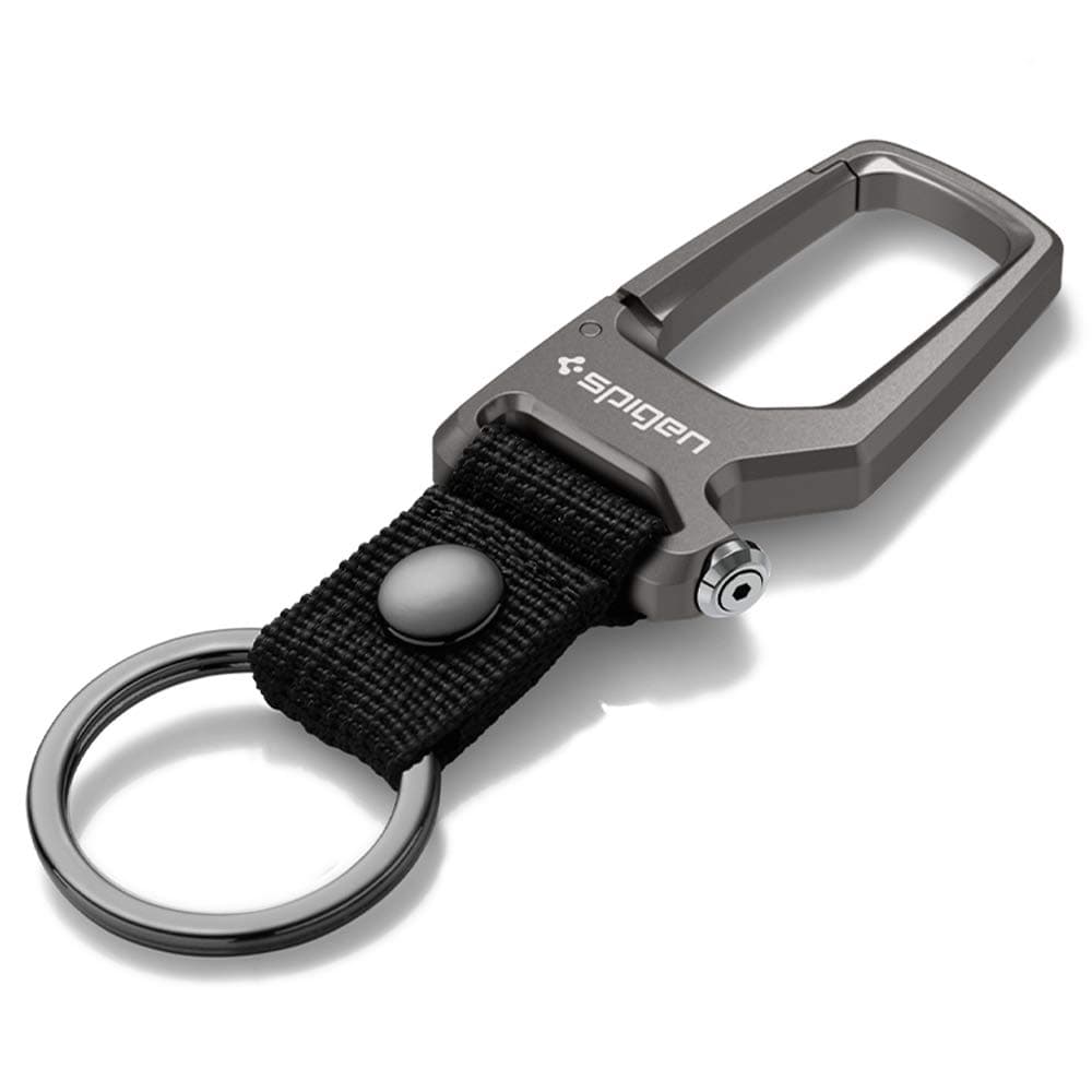 Spigen Carabiner, Car Key Chain Clip, Durable Metal, Light & Compact, Bottle Opener For Men and Women, 1Pack - Gunmetal