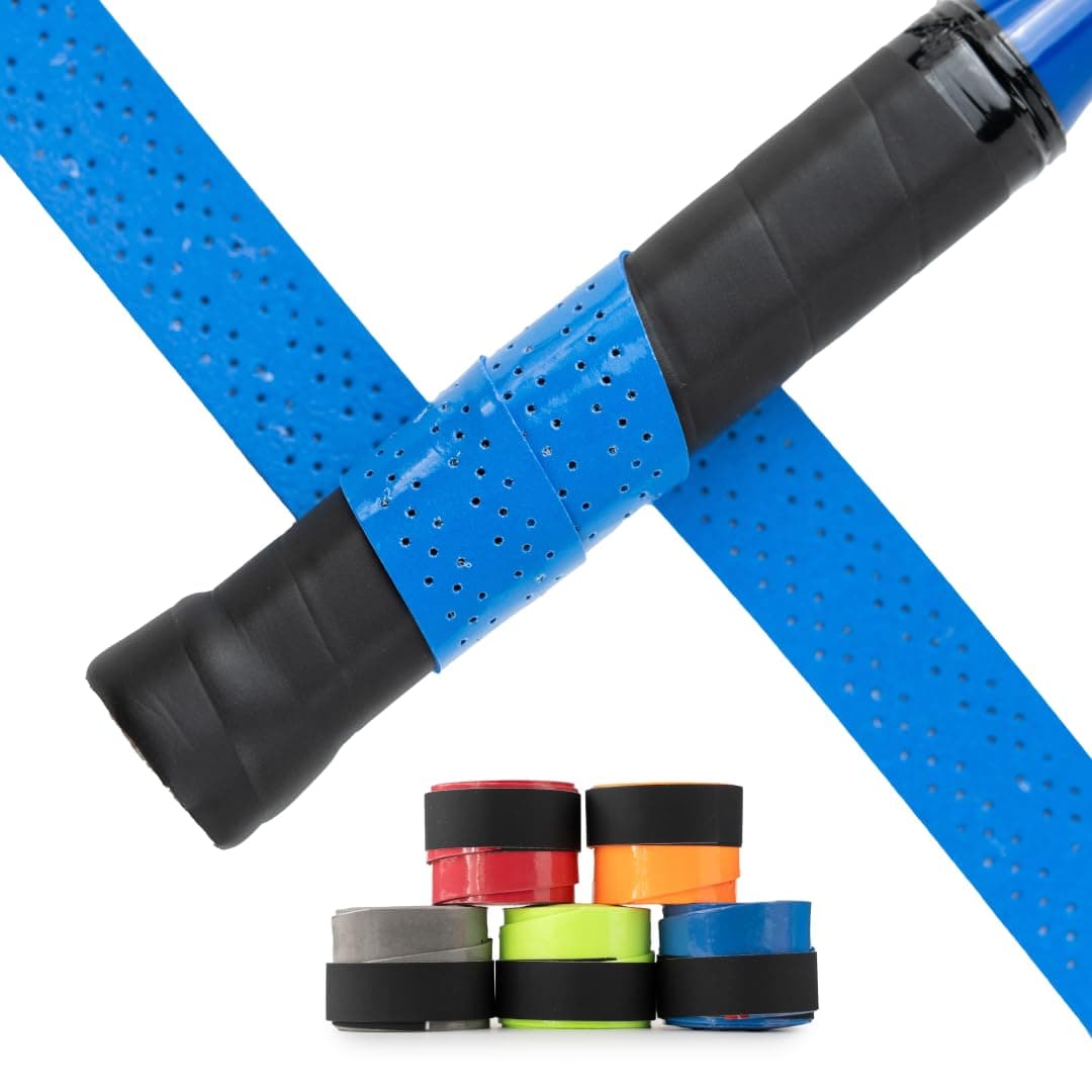Boldfit Badminton Racket Grip Tape, Anti-Slip Sweat Absorbent Perforated Badminton Grip, Strong Overgrip for Badminton & Tennis Racket Handle (Multicolour Pack of 5)
