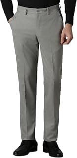 Louis Philippe Men's Slim Fit Mid Rise Trouser