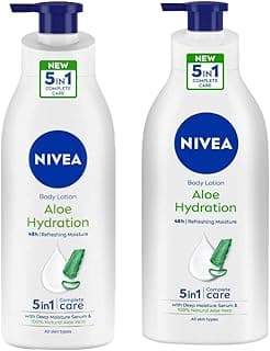 NIVEA Body Lotion, Aloe Hydration, with Aloe Vera for Instant Hydration in Summer, 600 ml & NIVEA Body Lotion, Aloe Hydration, with Aloe Vera for Instant Hydration in Summer, 400 ml