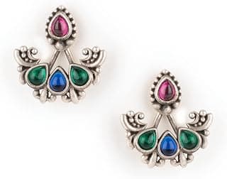Shaya by CaratLane 925 Silver Feeling Chhail Oxidised Earrings Gifts for Womens & Girls