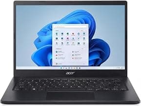 Acer TravelLite Thin Laptop AMD Ryzen 5 7430U (6-Core) 16GB RAM, 512GB SSD 14" Full HD Anti-Glare Display Privacy Shutter Windows 11 MS Office Metal Body 1.34Kg Black 1 Year Warranty