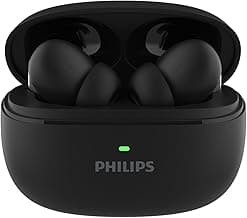 PHILIPS TAT1150BK/94 Premium Wireless Earbuds with ANC, Quad Mic ENC, Up to 55 Hr Playtime,13mm Neodymium Drivers,Multipoint, ergonomically Designed,IPX5 Water Resistance,Fast Charging (Deep Black)