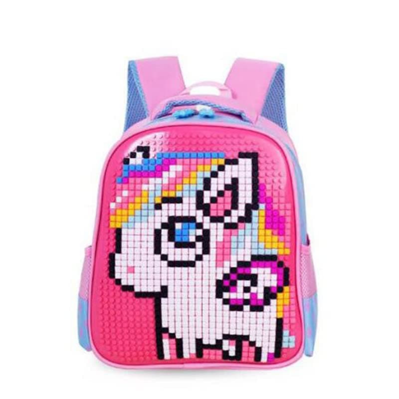 TYPIFY® Trending Silicon DIY Pixel Backpack school bag Lego puzzle for kids